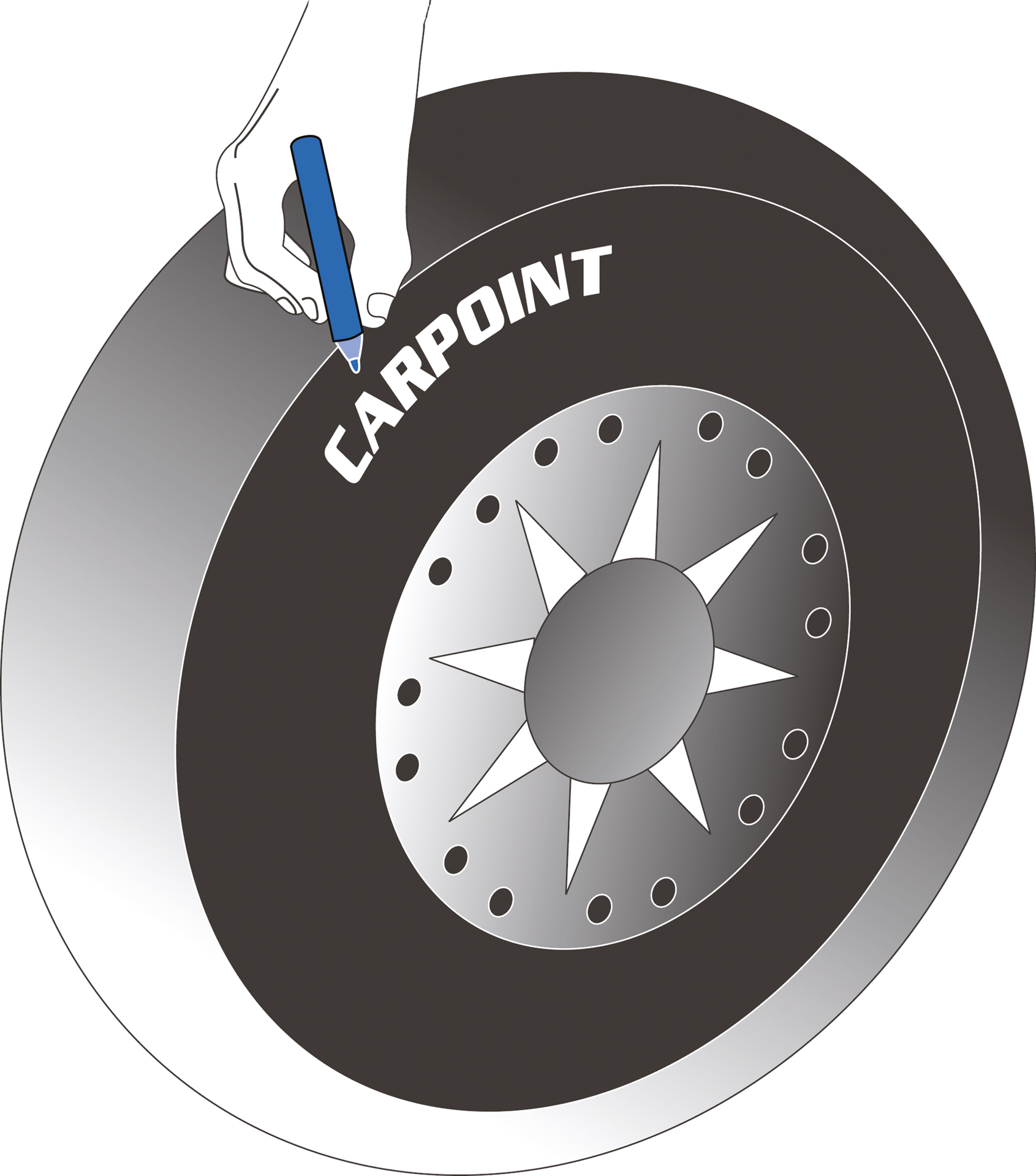 CARPOINT BANDENMERKSTIFT WIT (8711293040209)