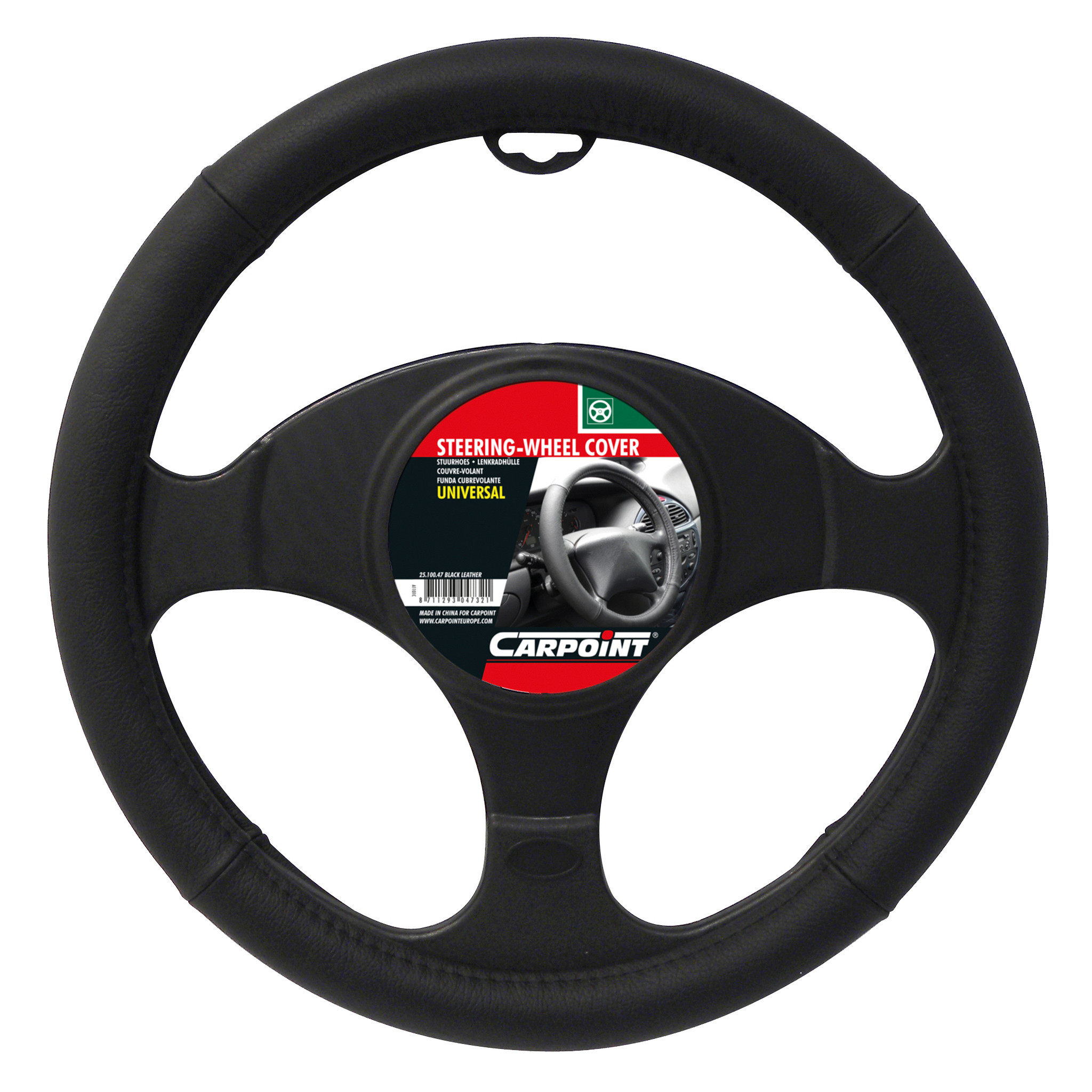 CARPOINT STUURHOES LEER ZWART Ø 37-39CM (8711293047321)