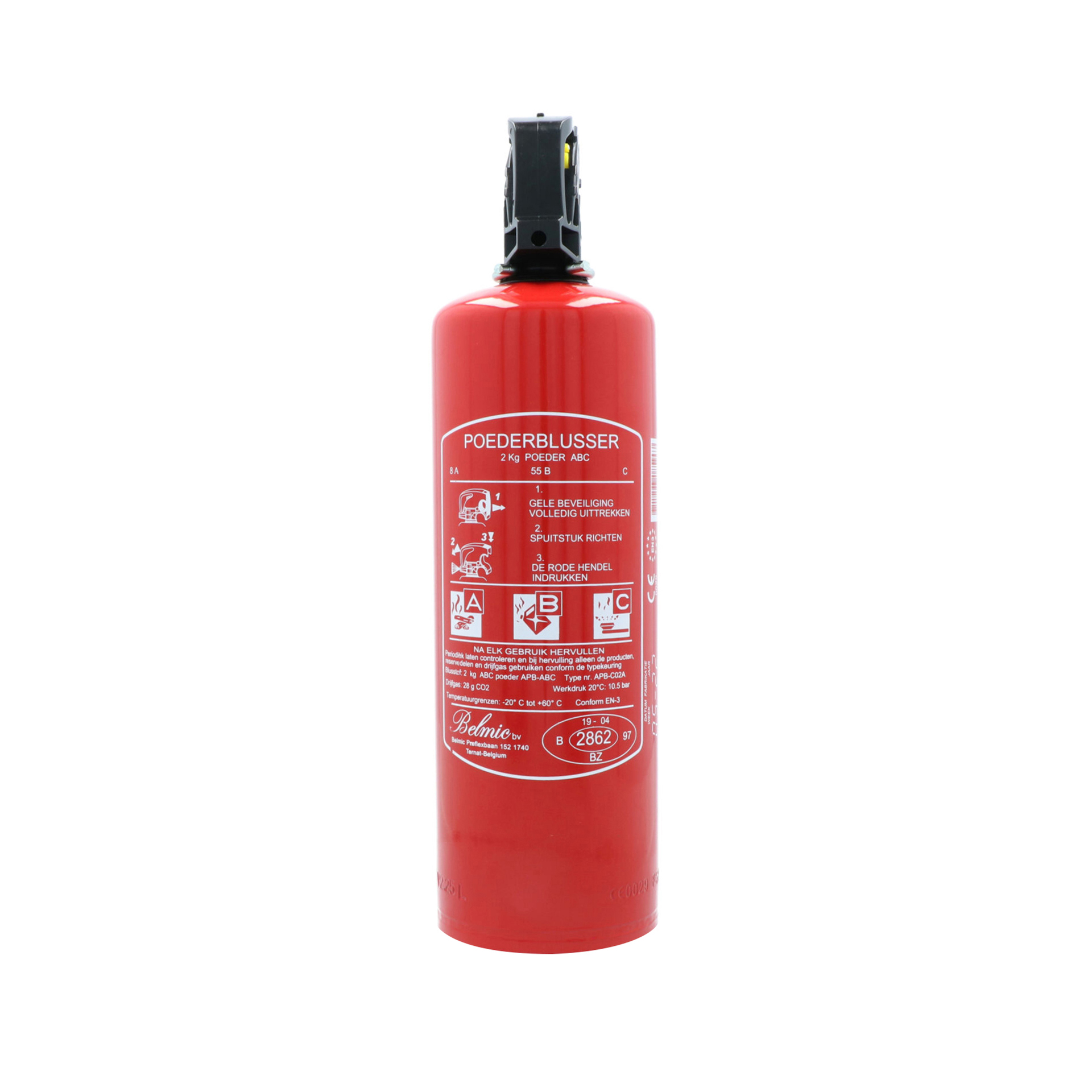 Belmic Brandblusser A/B/C 2Kg Brandblusser Abc 2Kg 2 Kilo (8711293085927)