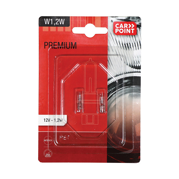 Carpoint Premium Autolampen 12V W1,2W 2 Stuks (8711293392315)