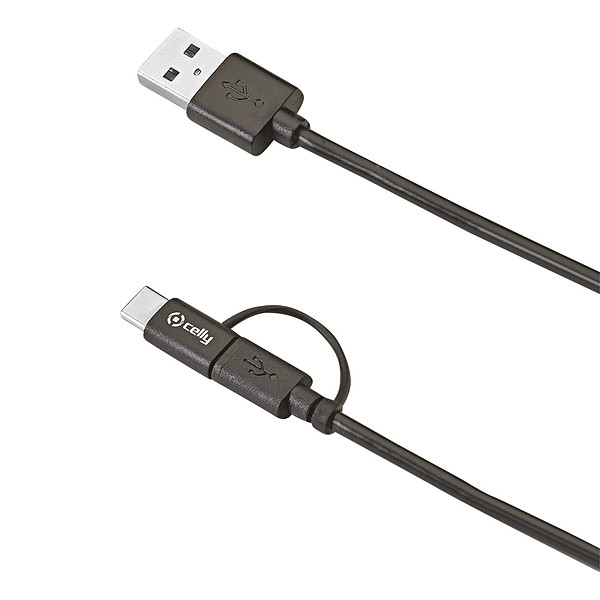 Celly Datakabel Micro met USB-C Adapter 1 Meter (8021735716709)