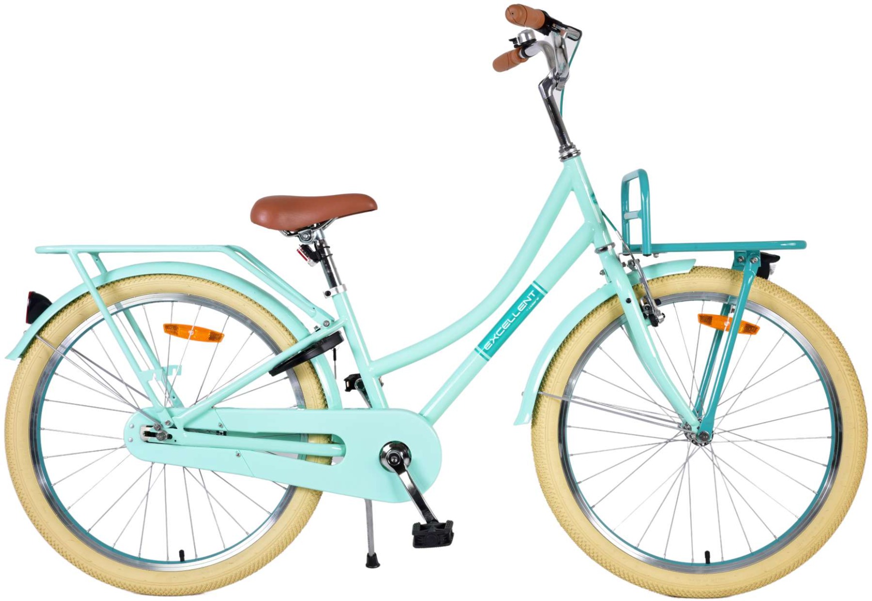 Merkloos Volare Kinderfiets Excellent 24 inch Groen met voo (8715347241321)