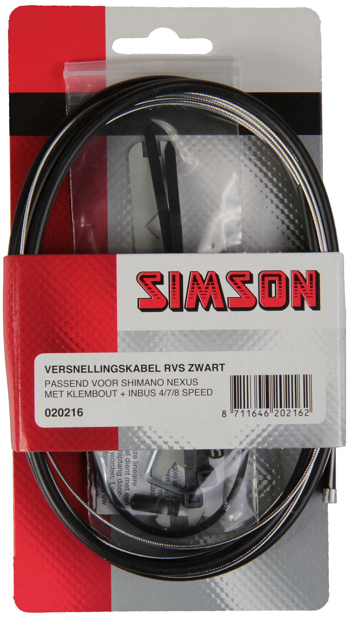 Simson Versnellingskabelset Shimano Nexus RVS zwar (8711646202162)