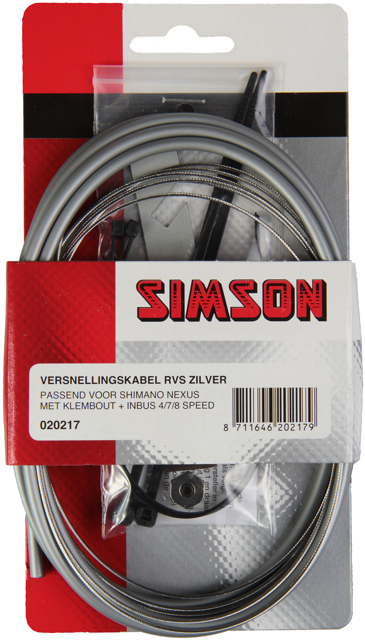 Simson Versnellingskabelset Shimano Nexus RVS grij (8711646202179)