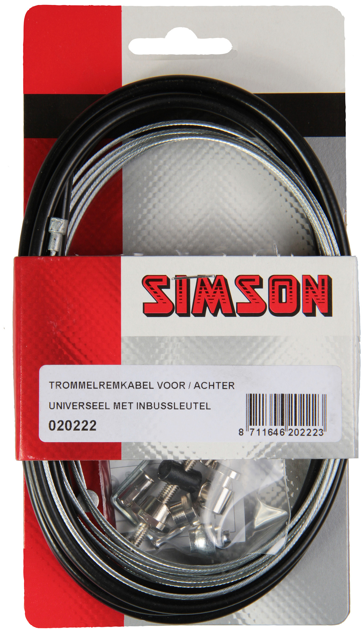Simson Trommelremkabelset zwart (8711646202223)