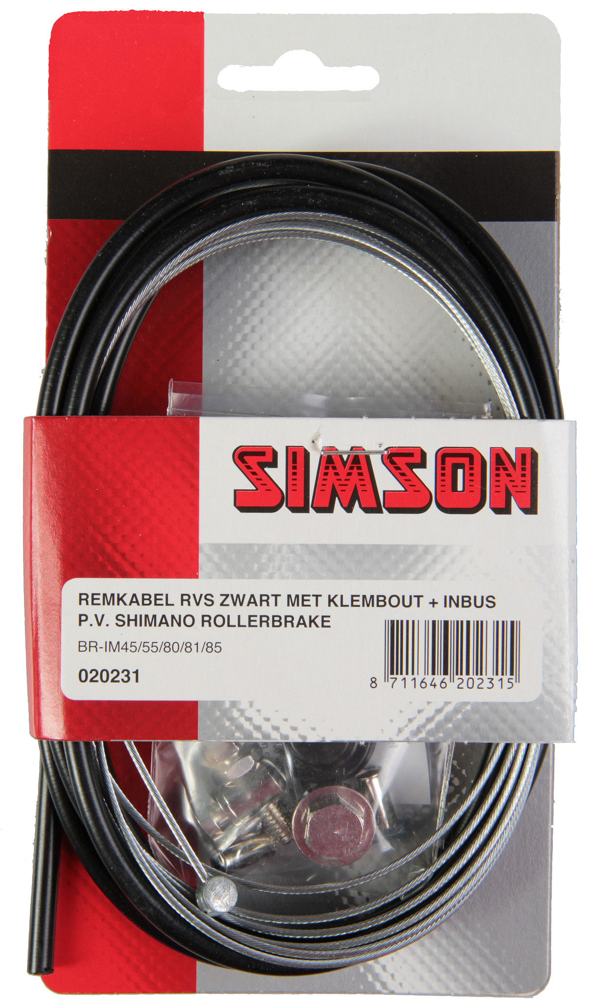 Simson Remkabelset Shimano Rollerbrake RVS zwart (8711646202315)