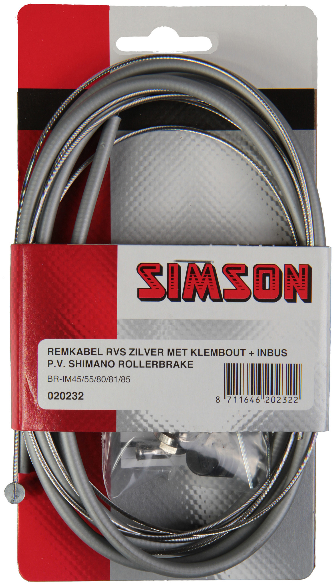 Simson Remkabelset Shimano Rollerbrake RVS grijs (8711646202322)