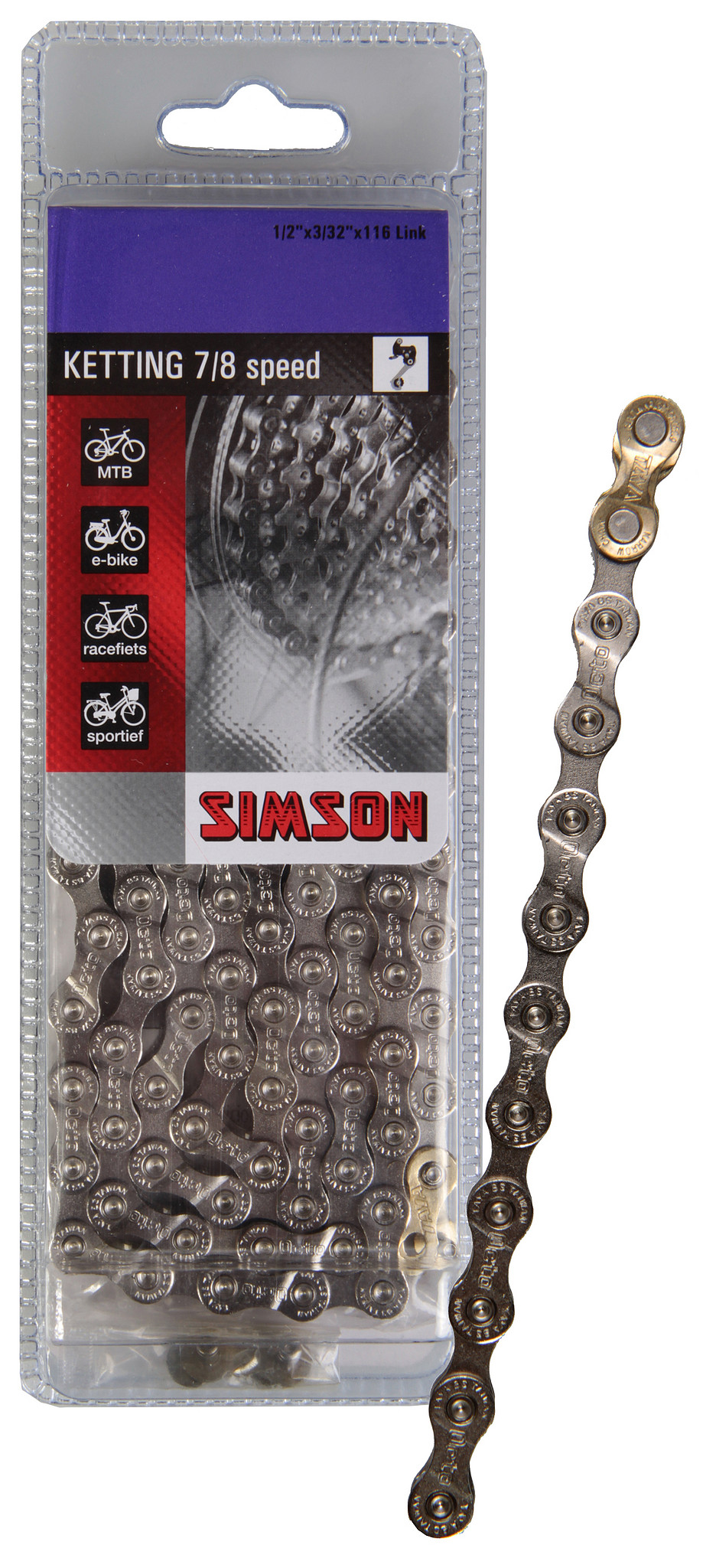 SIMSON FIETSKETTING DERAILLEUR 7/8 SPEED (8711646203749)