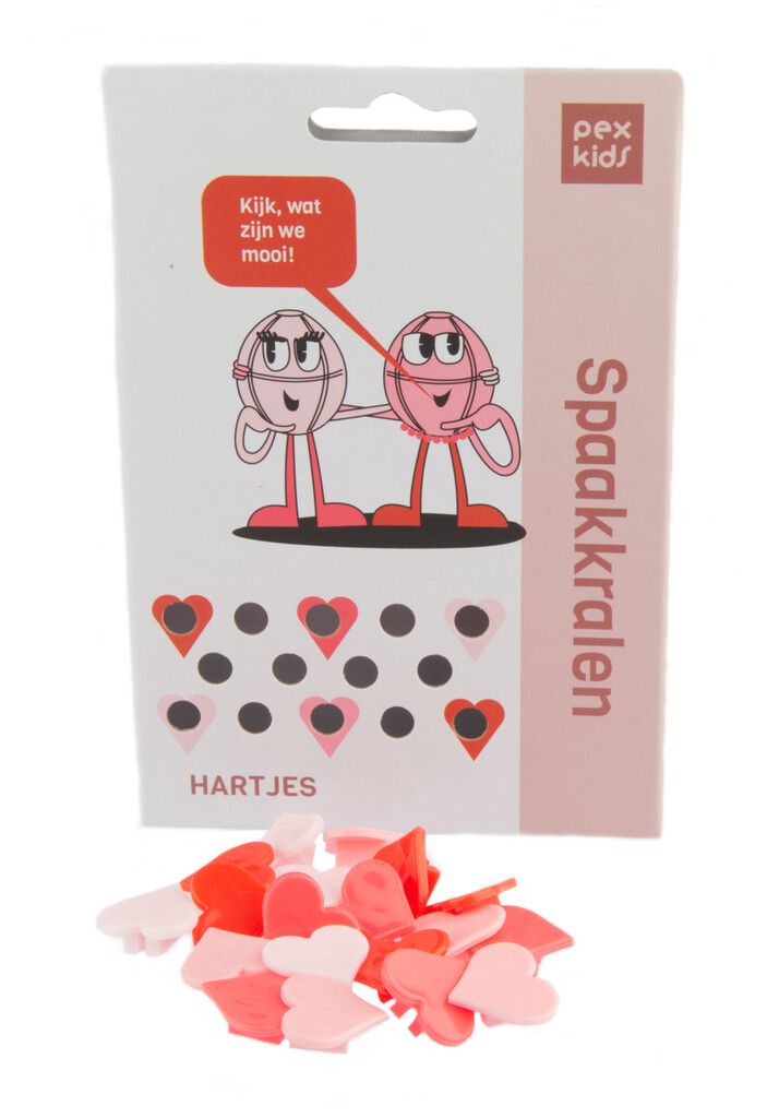 Pexkids SPAAKKRALEN "HARTJES" ASSORTI VAN 4 KLEUREN (20 (8716812603996)