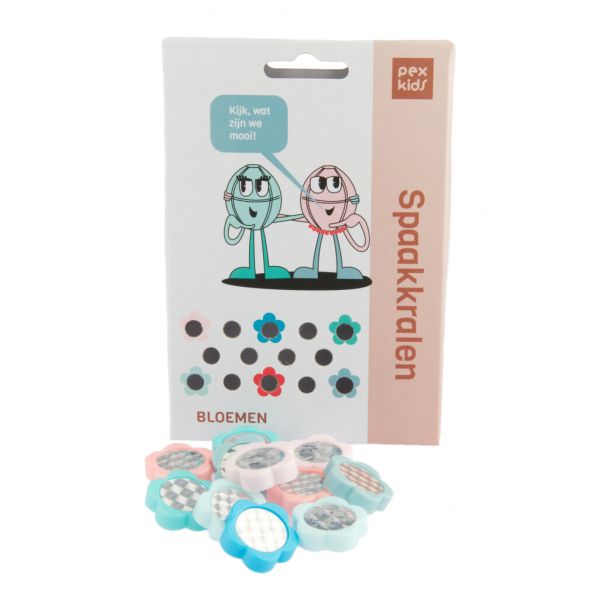 Pexkids SPAAKKRALEN "BLOEMETJES" - ASSORTI VAN 4 KLEUREN (8716812603989)