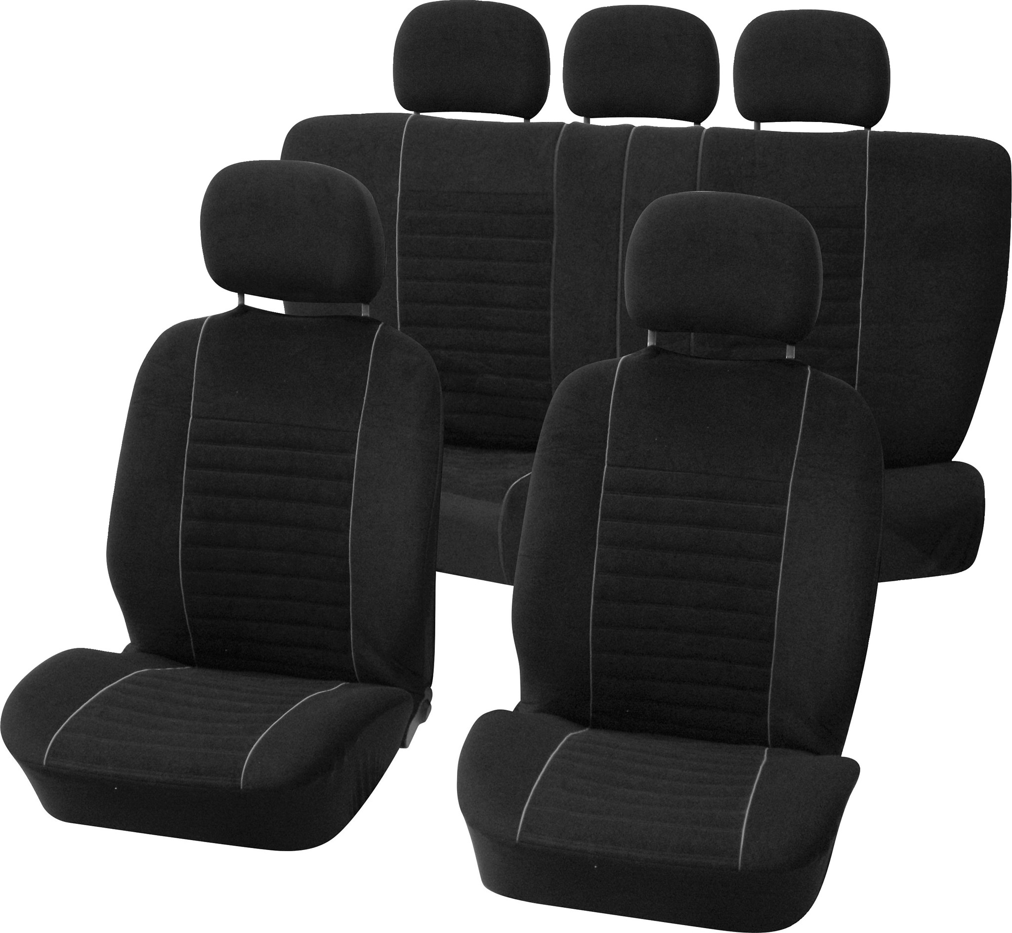 CARPOINT STOELHOESSET COMPLEET VELOURS ZWART/GRIJS (8711293480265)