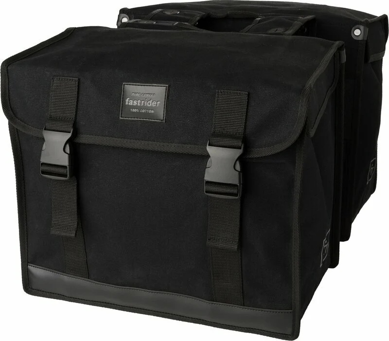 Fastrider Fr canvas 47l dubbele fietstas basics zwart (8717565649422)