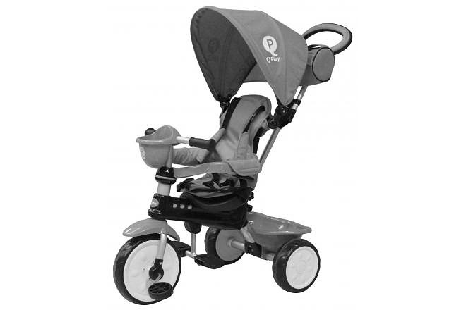 Merkloos Q-Play Driewieler Comfort 4 in 1 Grijs (8715347008924)