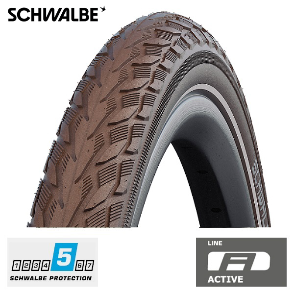 Schwalbe 28x1 5/8x1 3/8 Delta Cruiser Plus bruin RS 1115900 (4026495855976)