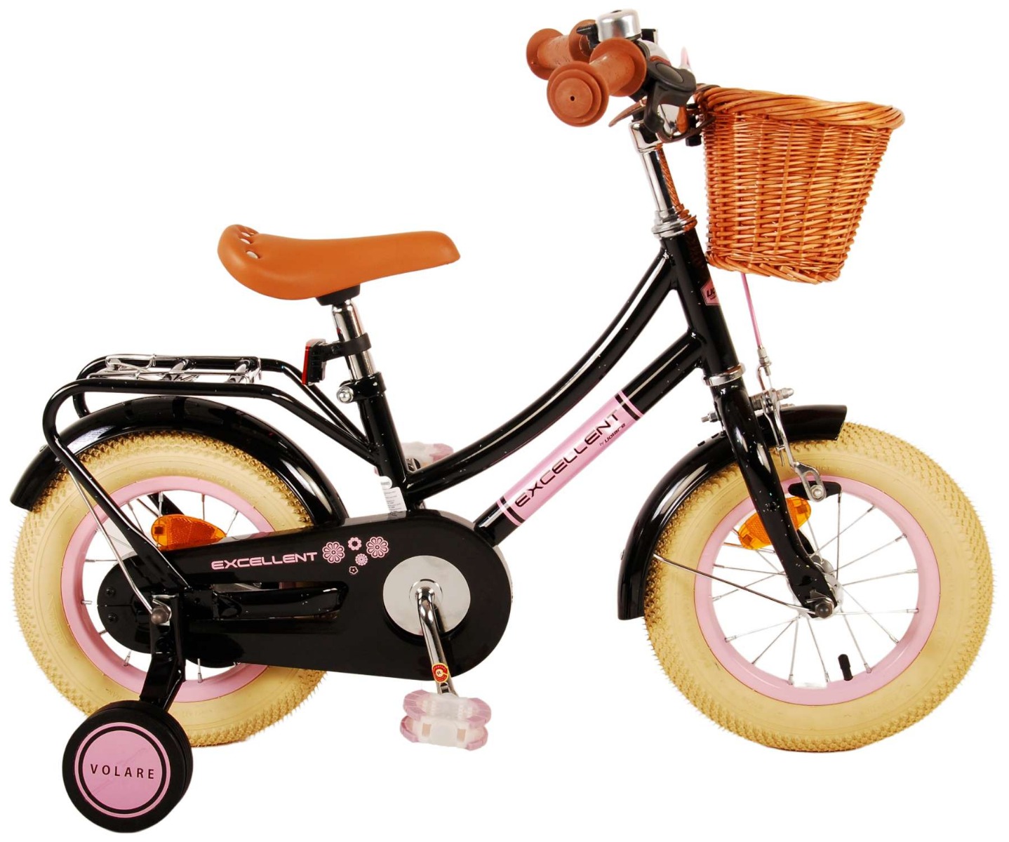 Merkloos VOLARE KINDERFIETS EXCELLENT 12 INCH ZWART MET MAN (8715347211867)