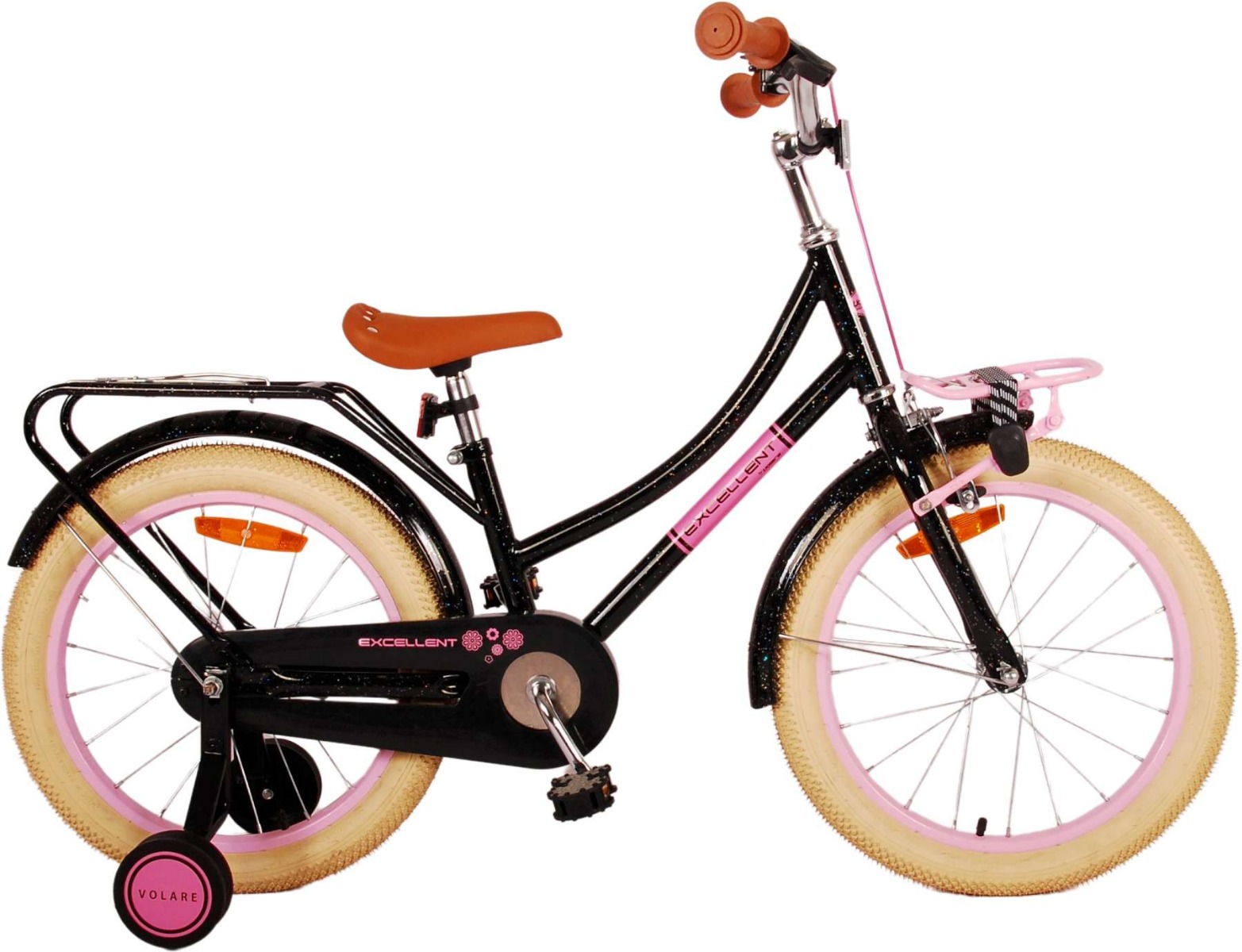 VOLARE KINDERFIETS EXCELLENT 18 INCH ZWART MET VOO (8715347217760)