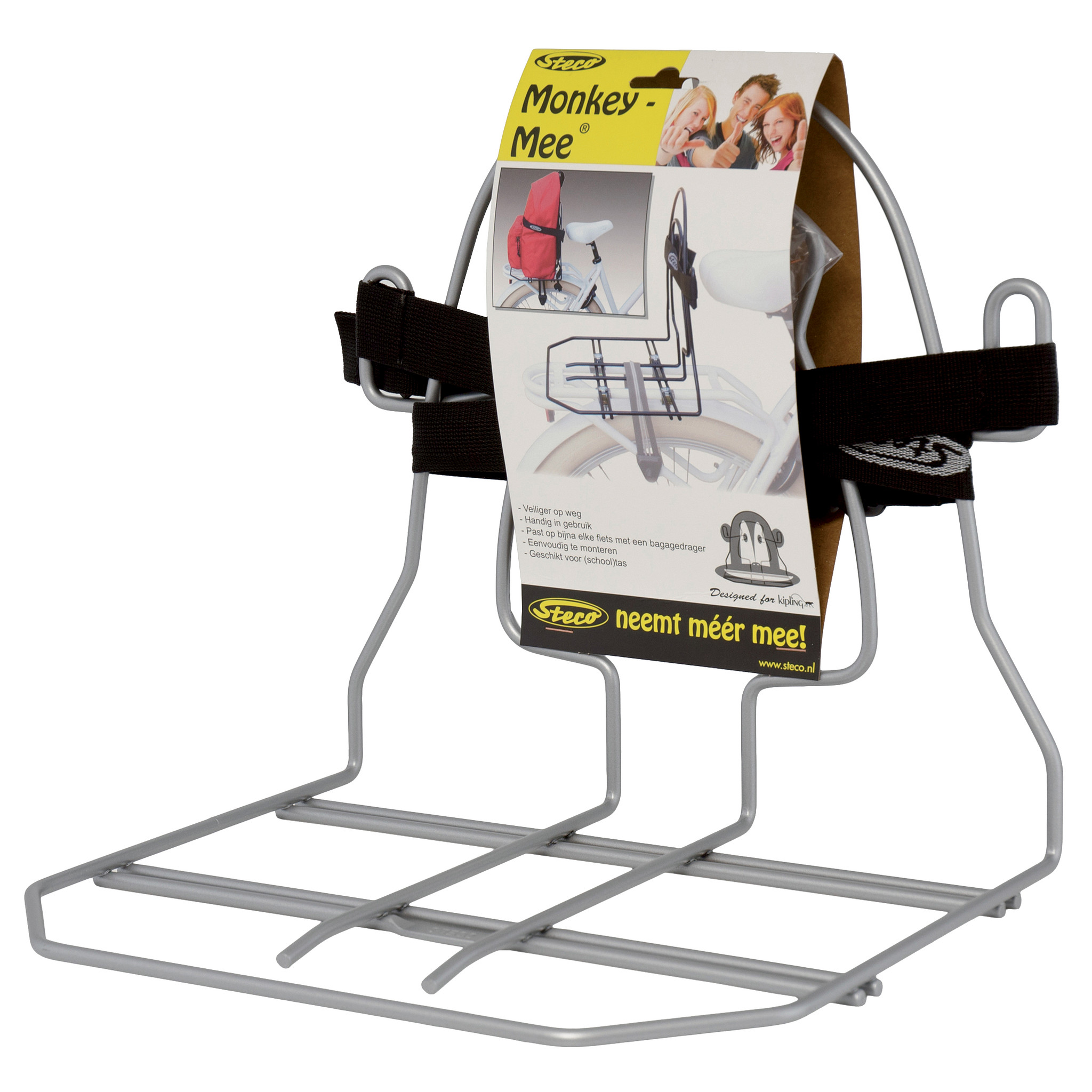 STECO BAGAGEDRAGER VERBREDER MONKEY MEE ZILVER (8713397008024)