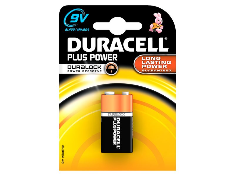 Duracell batterij plus power 6lr61 9v (1) (5000394142190)