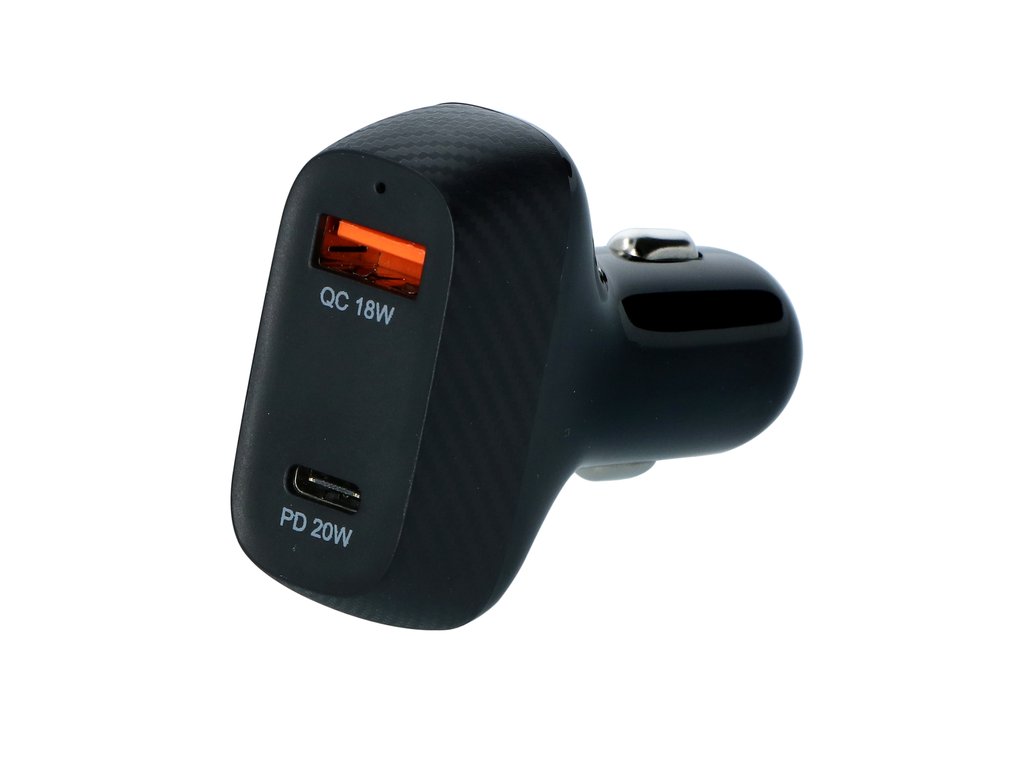 Carpoint 12/24V Duo Snellader Auto 20W USB-C + 18W (8711293454211)