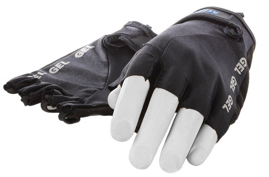 Mirage Lycra handschoen met gelpads maat S - zwart/zwart (8717729482919)