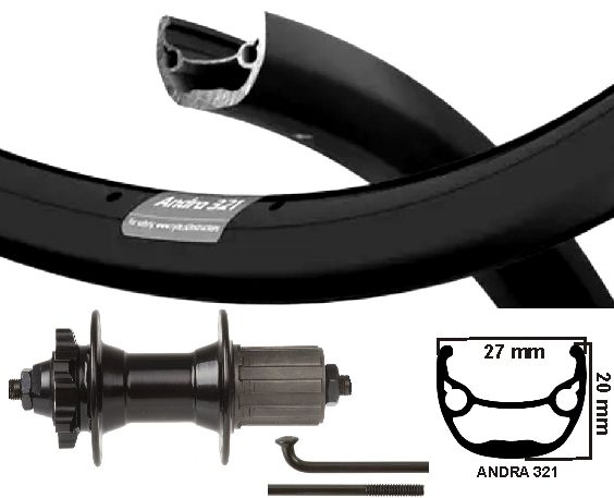 KGS ACHTERWIEL 28 INCH (622) VELG ANDRA 321 ZWART (8785264306304)