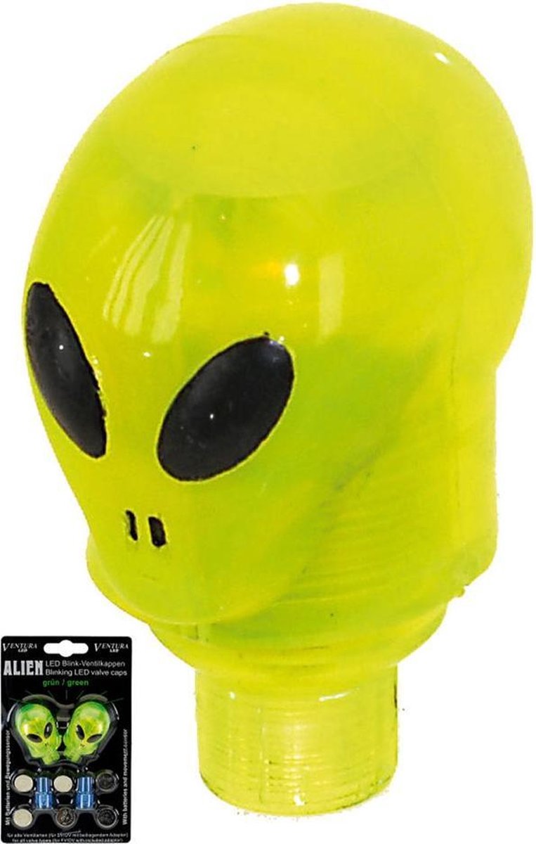 Mighty Ventieldop Set 2X Alien Groen Met Led Inclusief Ba (4015493510611)