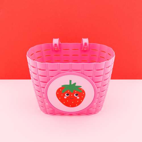 Widek fietsmandje Explorer Happy Strawberry roze (8712864405106)