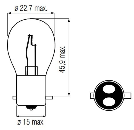 Bosma Lamp 12V-20/20W BAX15D (8718404069883)