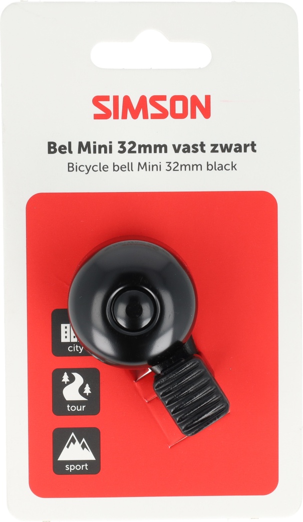 Simson Fietsbel Mini met Kunststof Klem 32mm - Zwart (8711646935770)