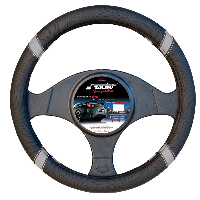 Merkloos Simoni Racing Stuurwielhoes Cross 37-39cm Zwart/Gr (8022474197965)