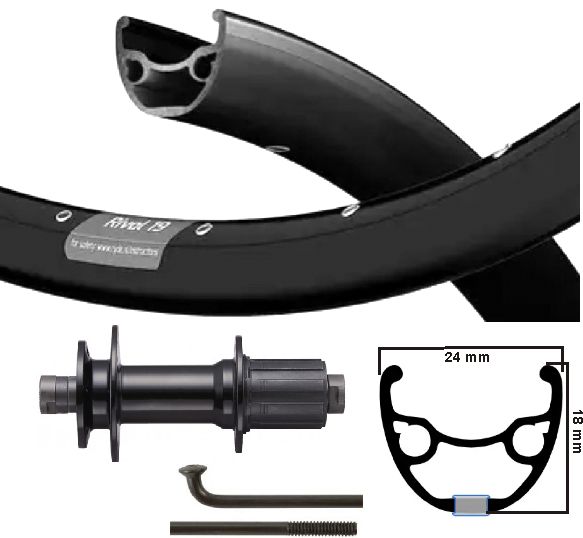 KGS ACHTERWIEL 28 INCH (622) RIVAL ZWART CASSETTE (8785264304218)
