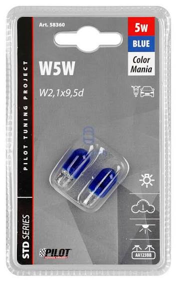 LAMPA W5W BLUE/WHITE (8000692583609)