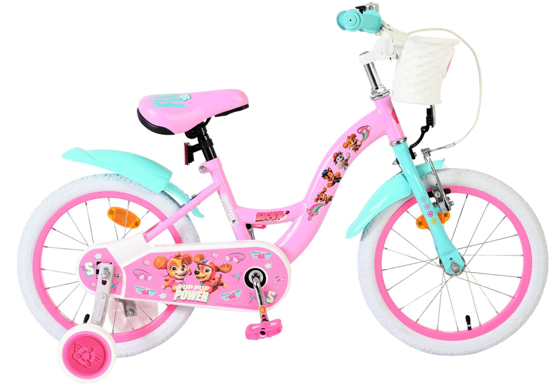 Volare Paw Patrol Kinderfiets Meisjes 16 inch Roze 2025 (8715347206146)