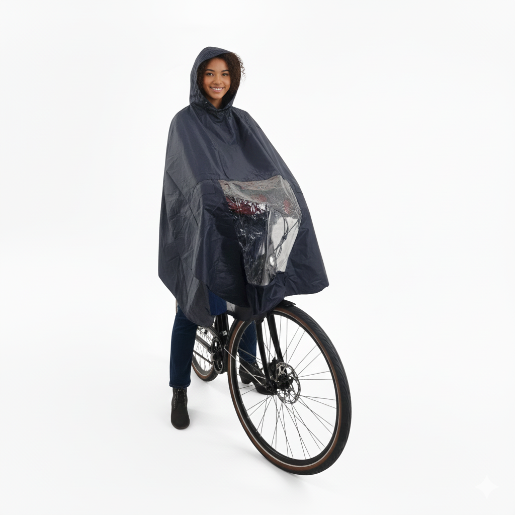 Merkloos Hooodie Poncho Deluxe Navy Blauw (8719874748926)