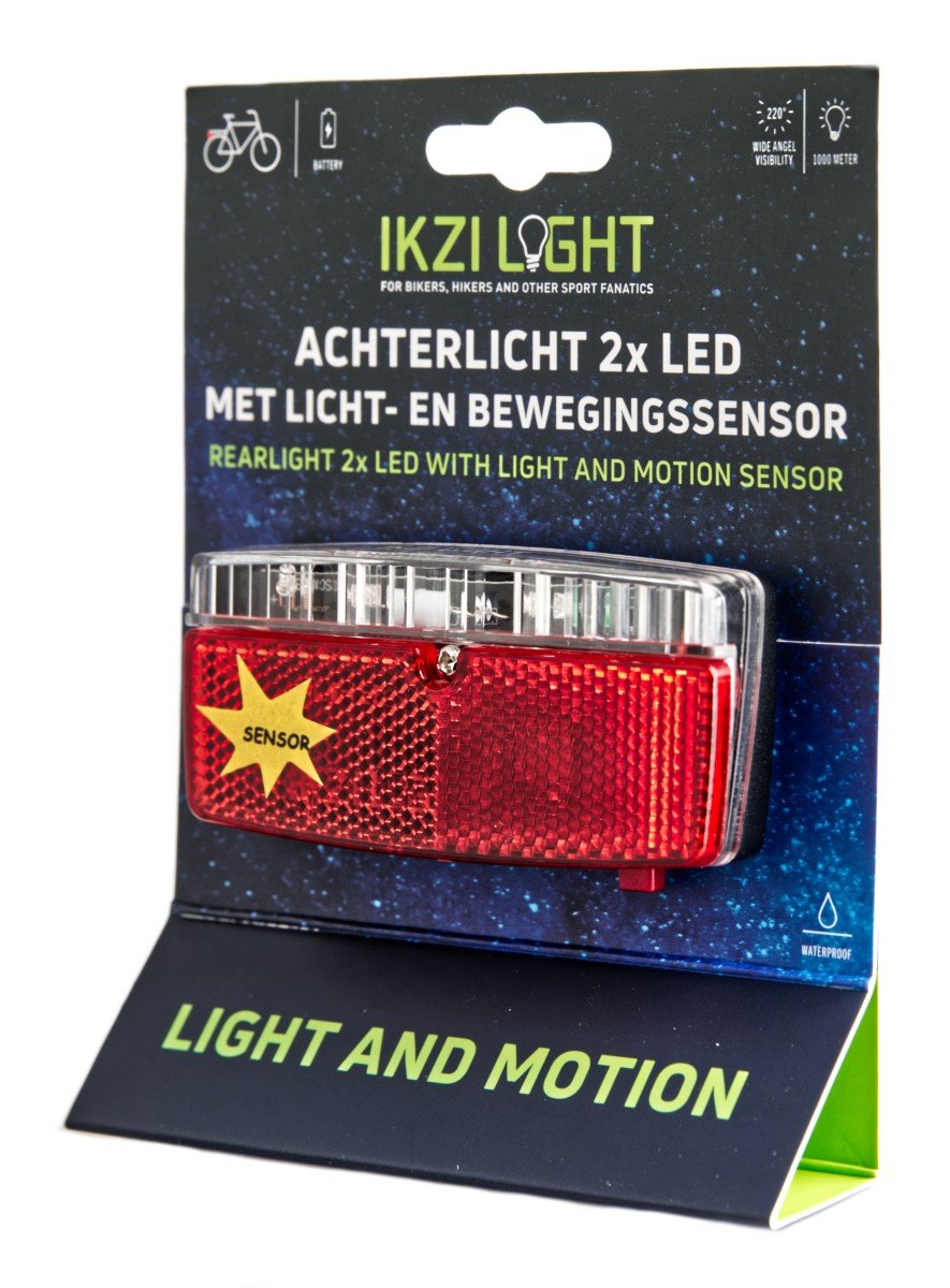 IKZI Light achterlicht 5 led sensor batterij 80mm (8717729489932)