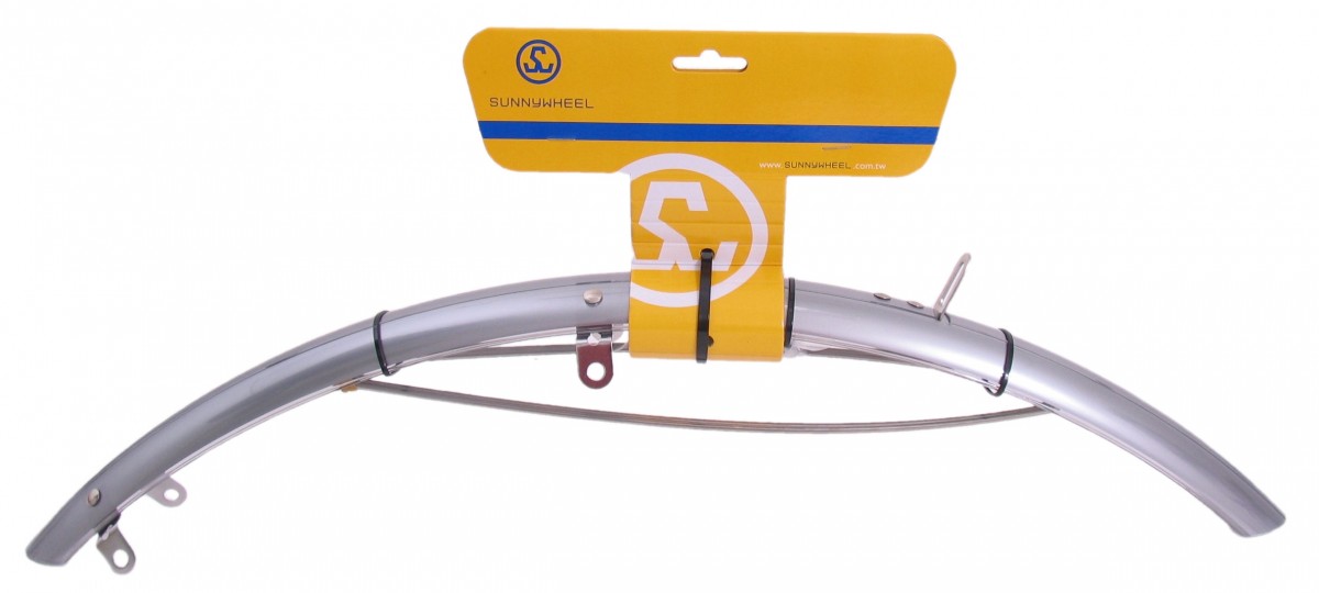 Merkloos Voorspatbord 28" kunststof 45 mm - zilver / (8716637018180)