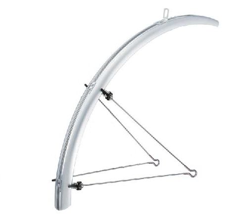 Merkloos Voorspatbord 28" kunststof 45 mm - zilver / (8716637018180)