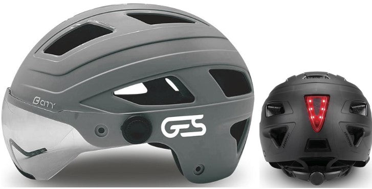Helm Ges City L Grijs Mat 59-61 6 Leds Rood Met Scherm (8435274968305)