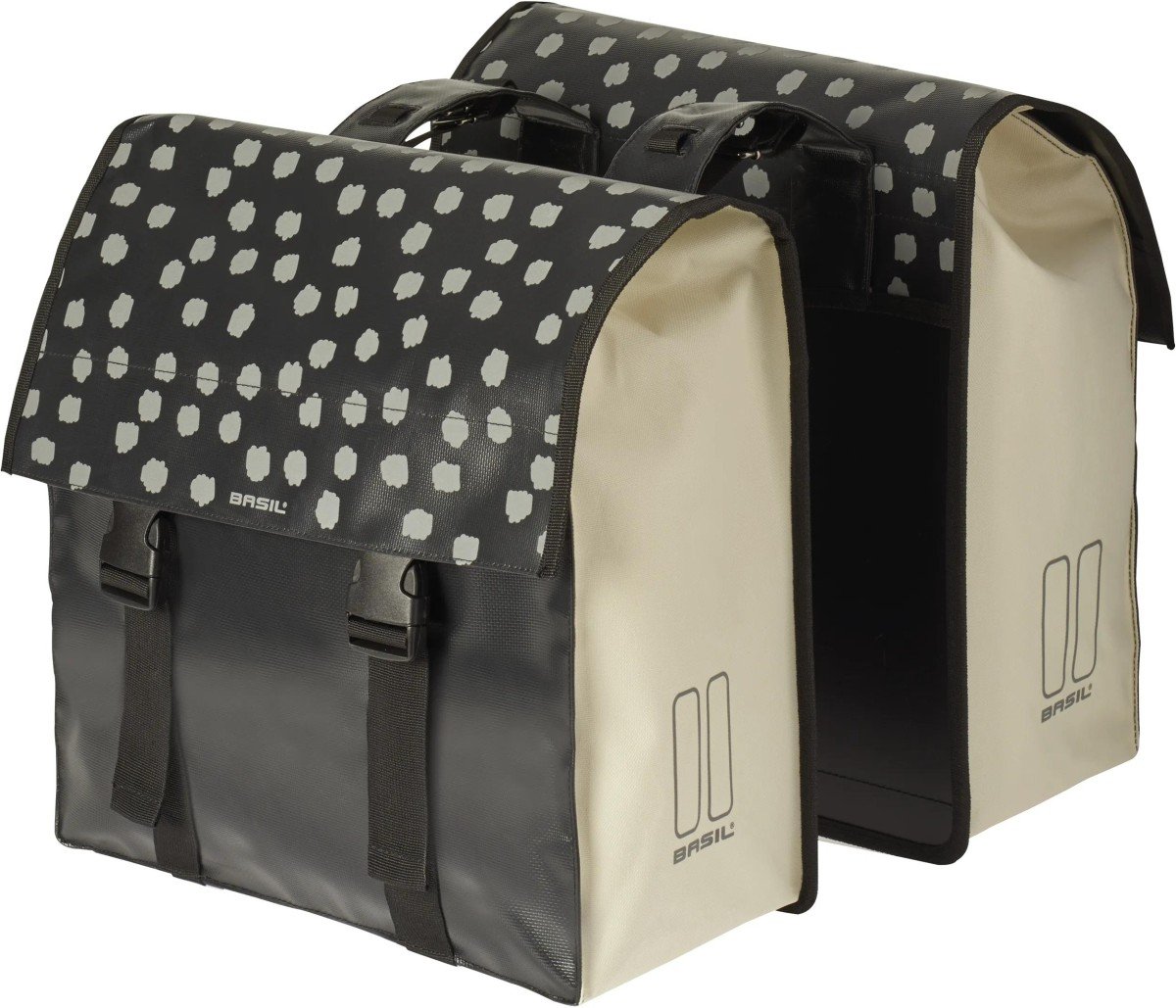 Basil dubb tas Urban load zw/wt (8715019177392)