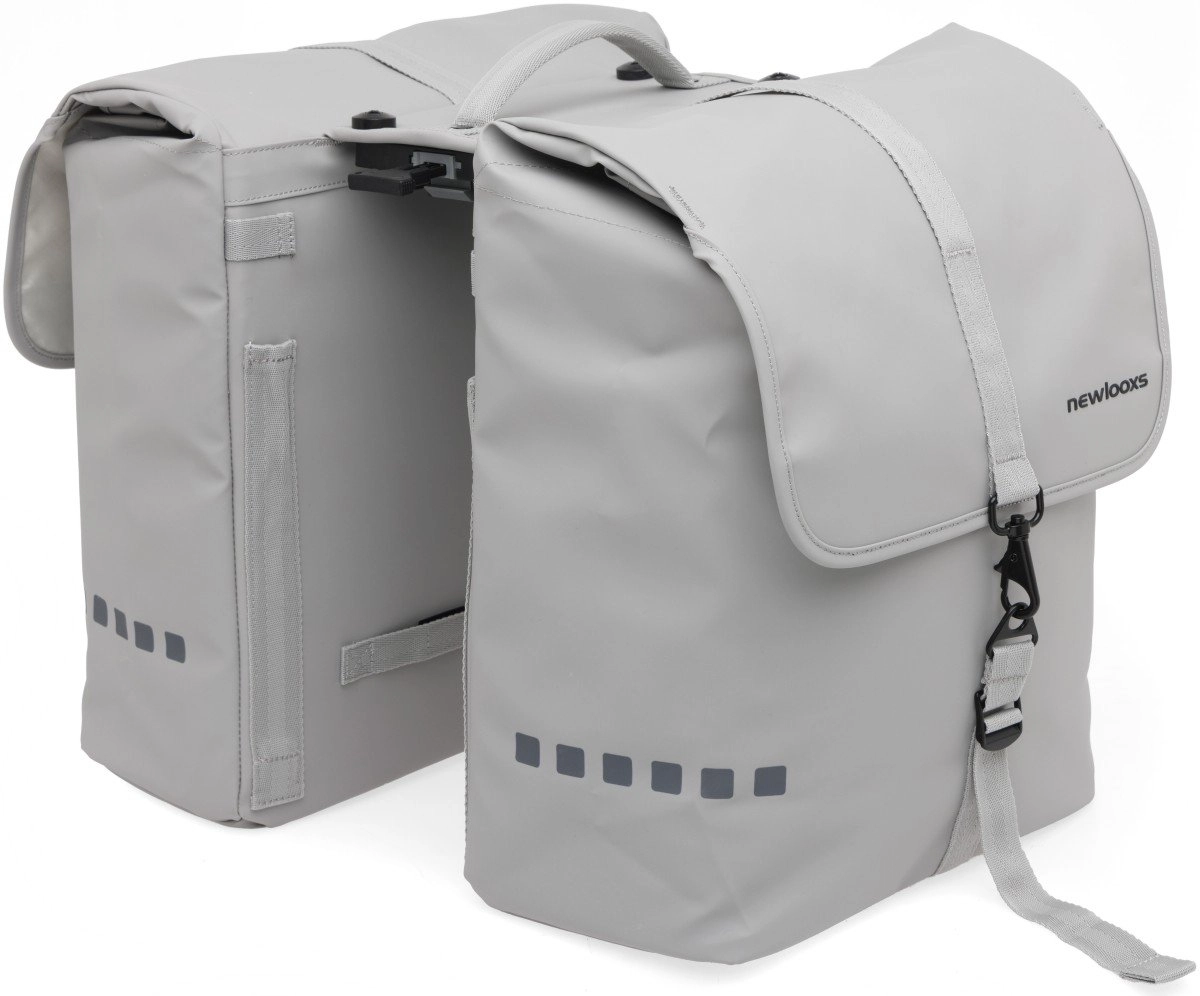 New looxs 224.530mik2 odense dubbele fietstas mik 39l licht grijs (8714827973691)