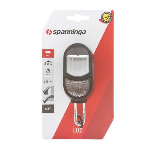 Spanninga Koplamp luz voorvork montage xb 10lux batterij zwart (8715117029166)