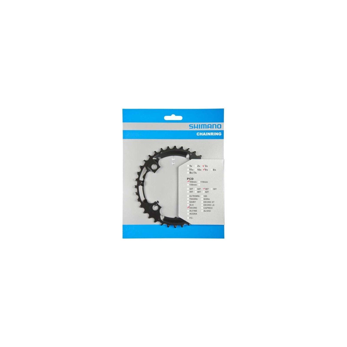 Shimano Shim.kettingblad deore 36t.4a.104gat zw m590 (4524667352563)