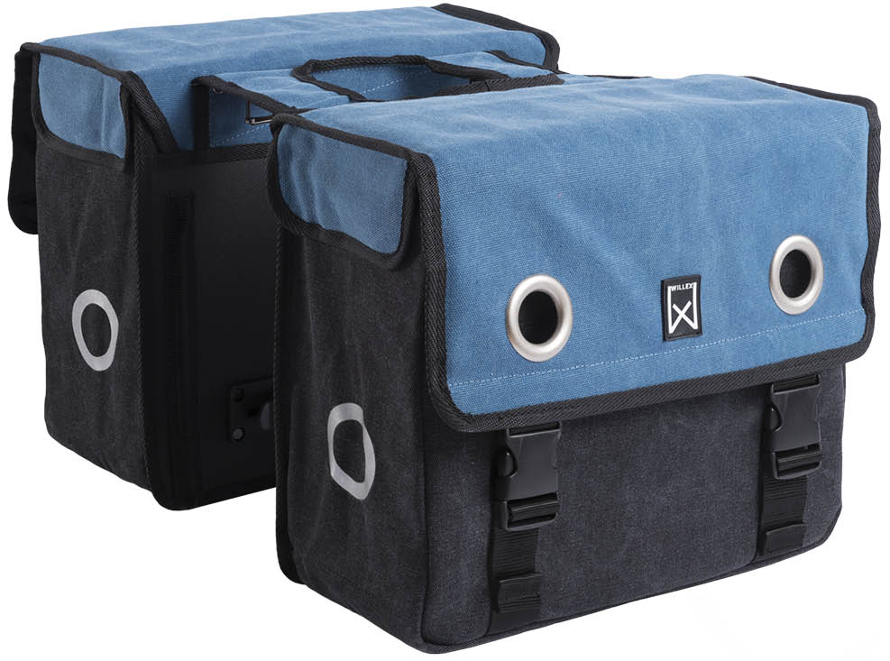 Willex Dubbele Canvas Tas 2-Kleur Blauw/Zwart (5425023134740)