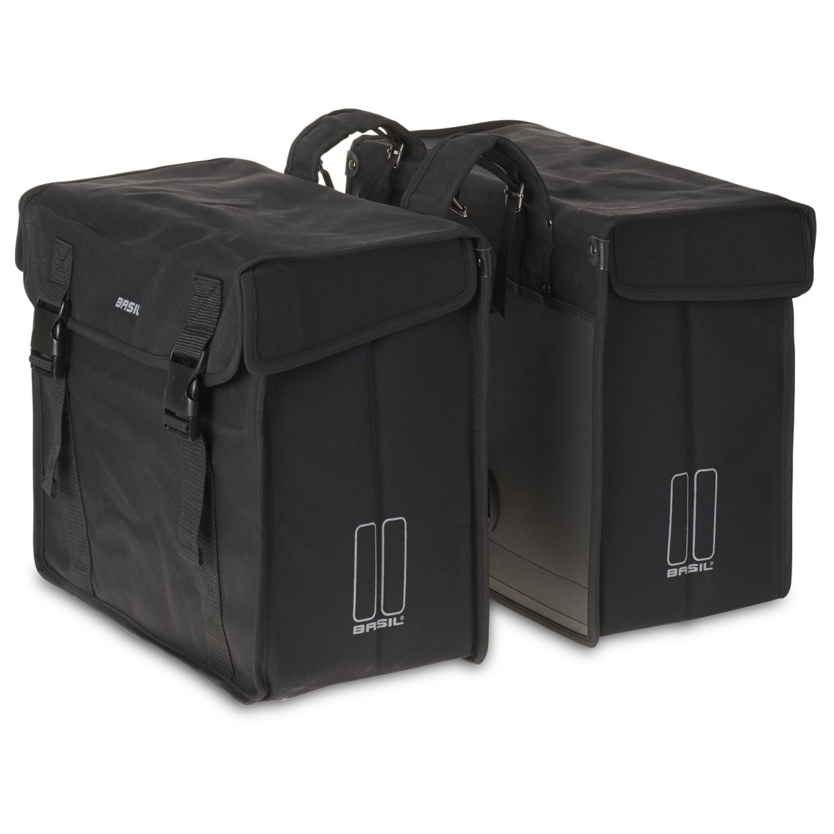Basil kavan dubbele tas zwart 65l canvas xl (8715019175770)