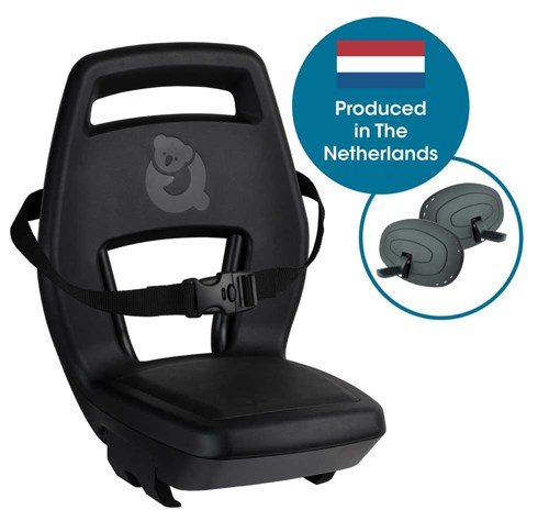 Qibbel q340 achterzitje 6+ junior met voetsteunen en beschermplaten zwart (8712864433406)