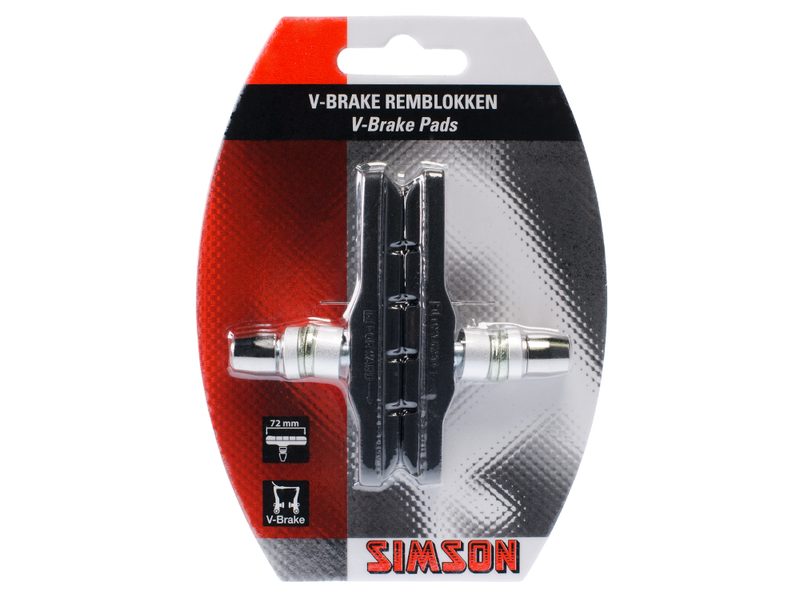 V-brake remschoenen Simson 72 mm Shimano compatible 2 stuks (8711646202049)