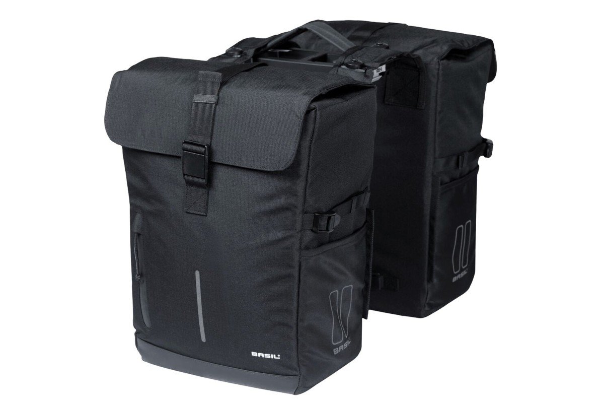 Basil tas dubbel movemik 2.0 zwart (8715019184321)