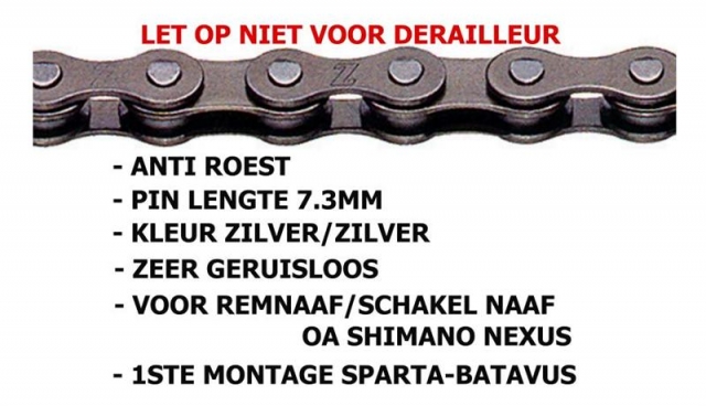 Ketting 1v 3/32 Kmc z1xrb smal 112 (4715575280110)