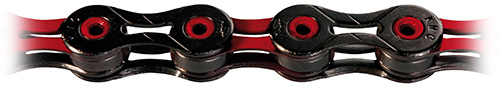 Ketting Kmc 11/128 x10 color zwart rood superlight (4715575469324)