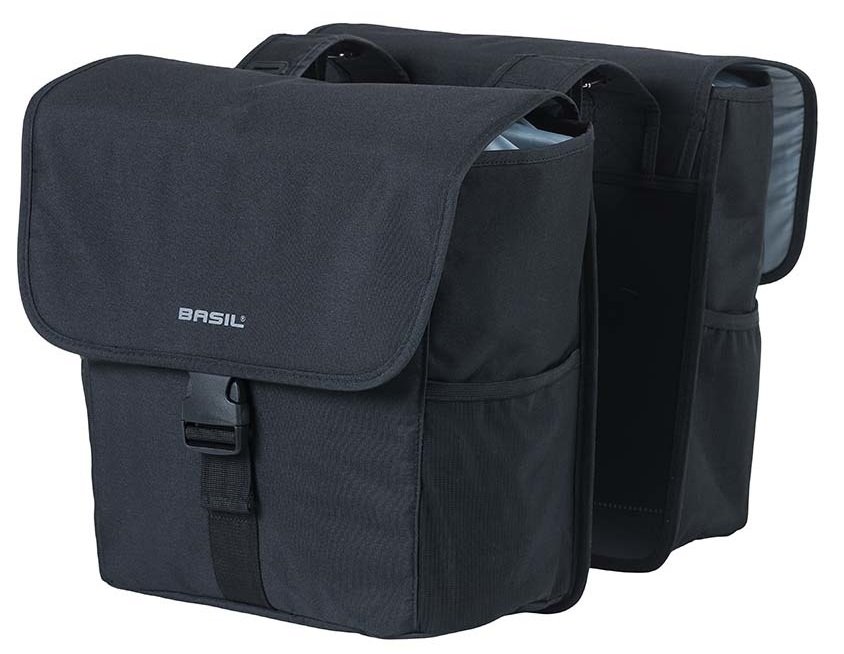 Basil fietstas dubbel Go solid zwart 32l (8715019176548)